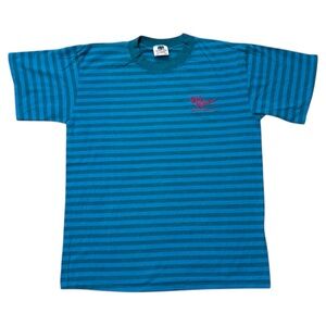 Kingstree Classic 100% cotton Blue Striped Big Kahuna Nassau Bahamas USA‎ TShirt